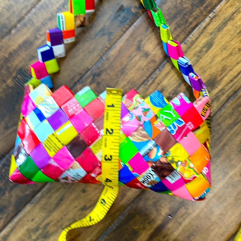 Recycled Wrapper Handbag Candy Wrapper 9” - image 5